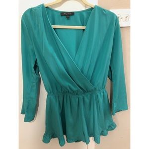 Blue/green long sleeve romper